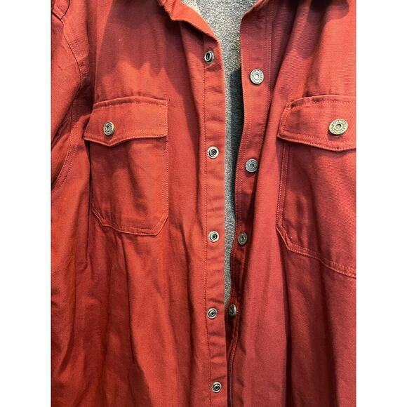 Duluth Trading Co men's fleece lined rusty red button down. 100% cotton. Sz 2XL - Picture 2 of 8